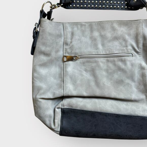 Marc New York gray leather rocker style crossbody bag - Picture 8 of 11